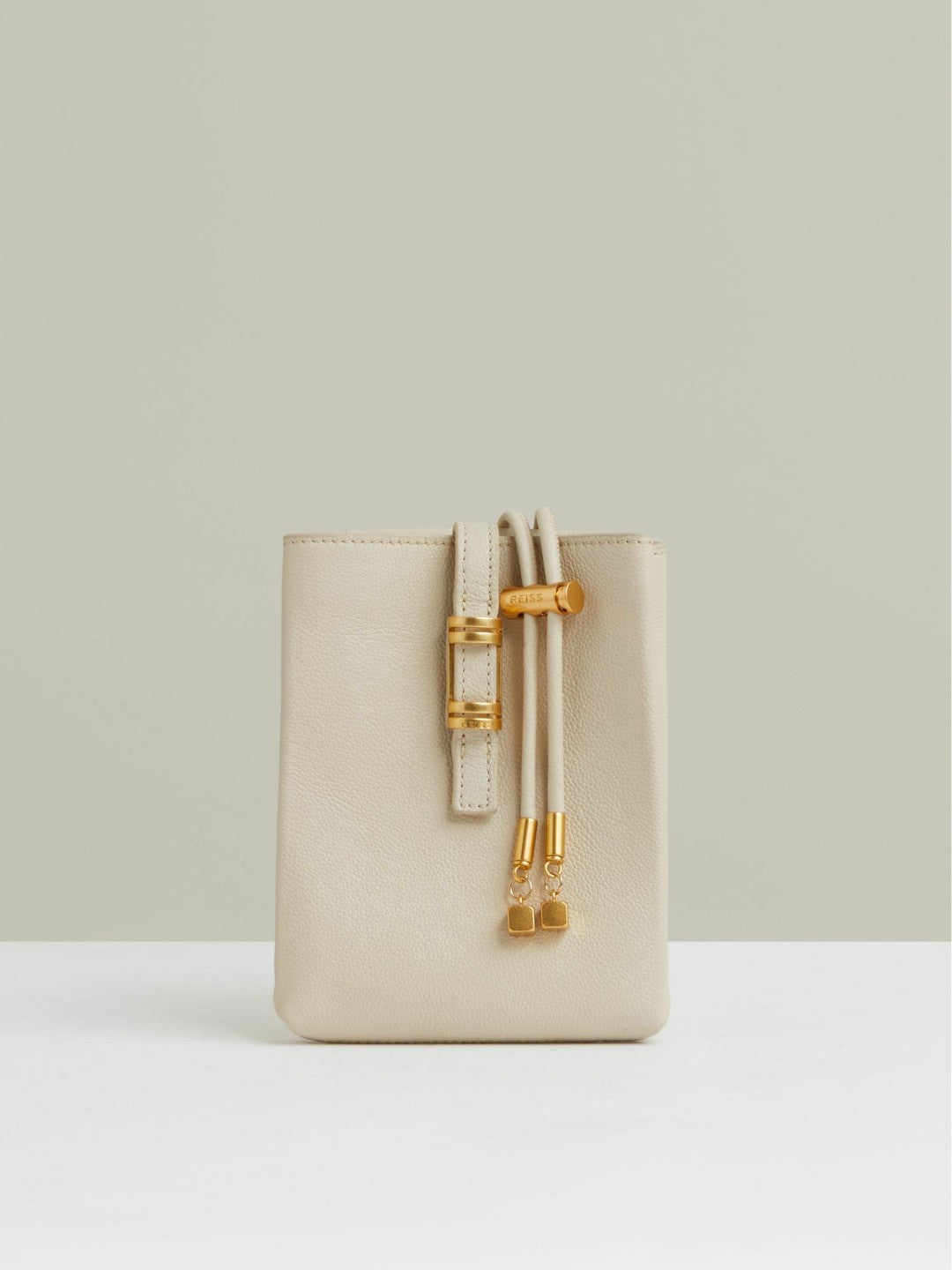Leather Phone Holder Off White | Women