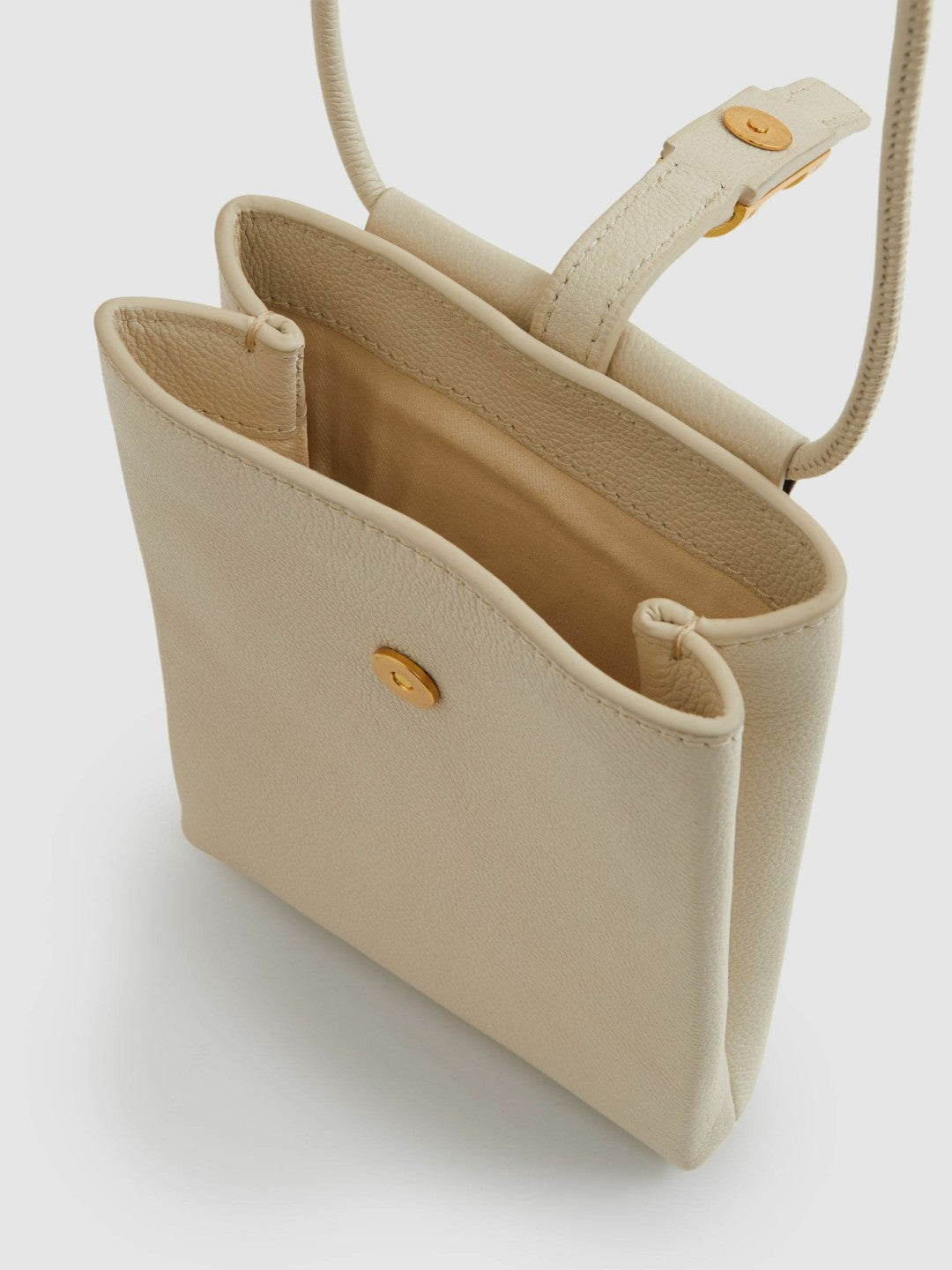 Leather Phone Holder Off White | Women