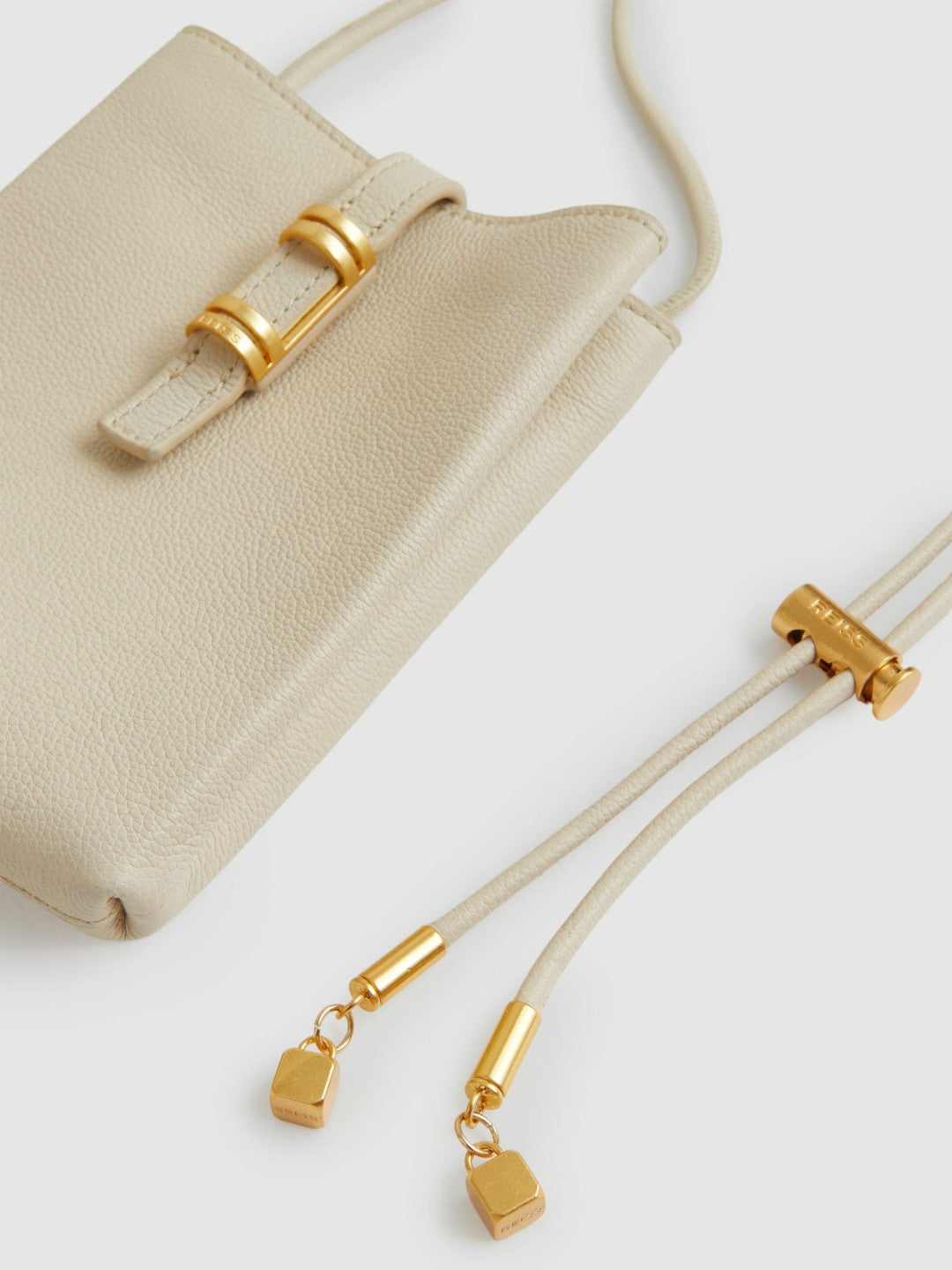 Leather Phone Holder Off White | Women