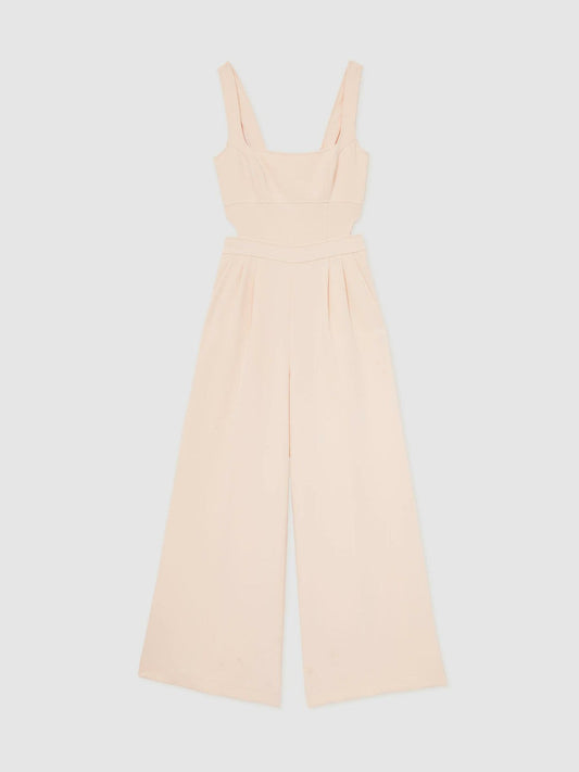 Wide-Leg Cut-Out Jumpsuit Pale Pink | Women