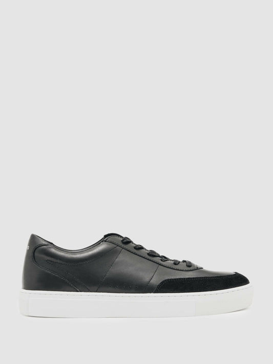 Bonded-Leather Low-Top Trainers Black | Men