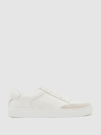 Bonded-Leather Low-Top Trainers White | Men