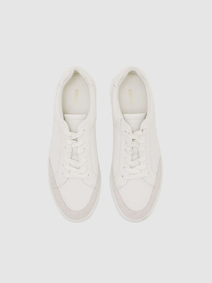 Bonded-Leather Low-Top Trainers White | Men