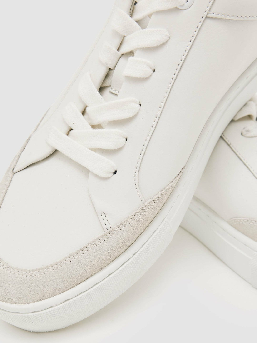 Bonded-Leather Low-Top Trainers White | Men