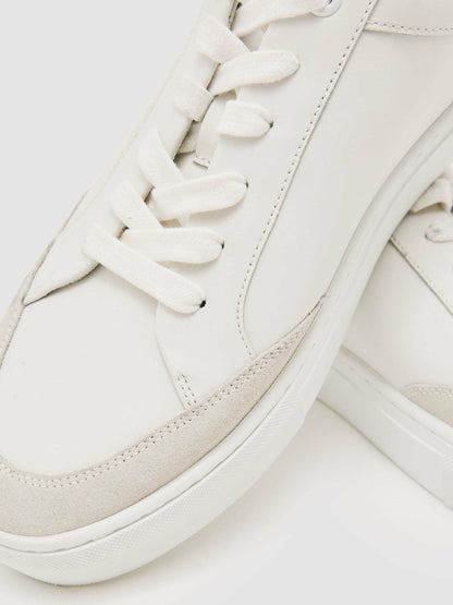 Bonded-Leather Low-Top Trainers White | Men