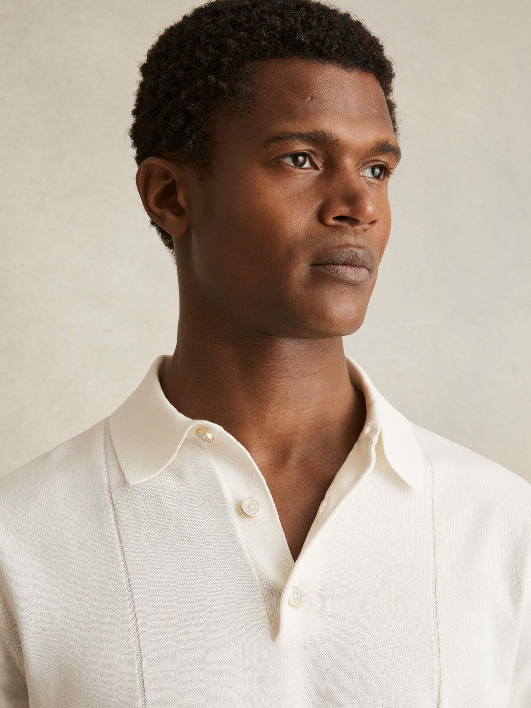 Cotton-Silk Polo Shirt Off White | Men
