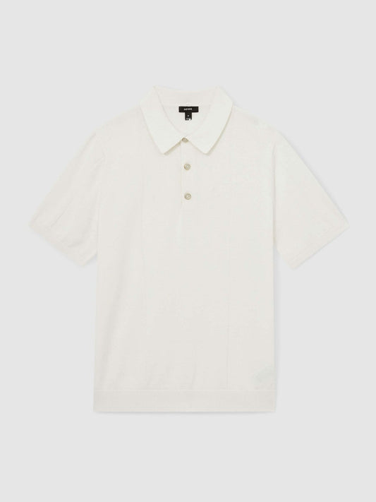 Cotton-Silk Polo Shirt Off White | Men
