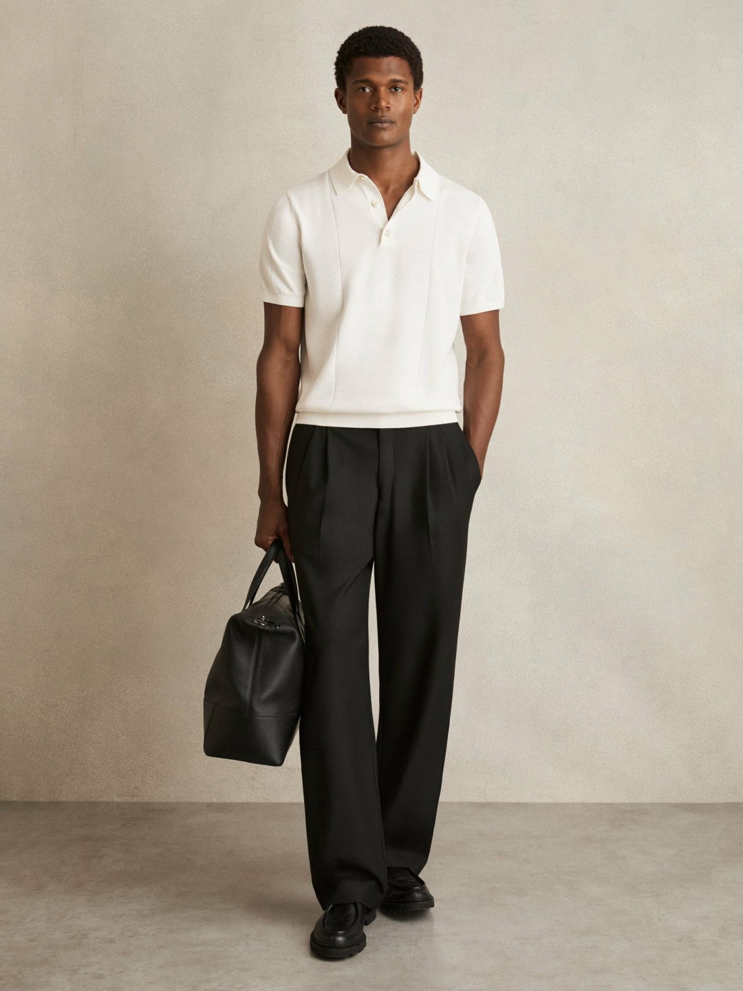 Cotton-Silk Polo Shirt Off White | Men