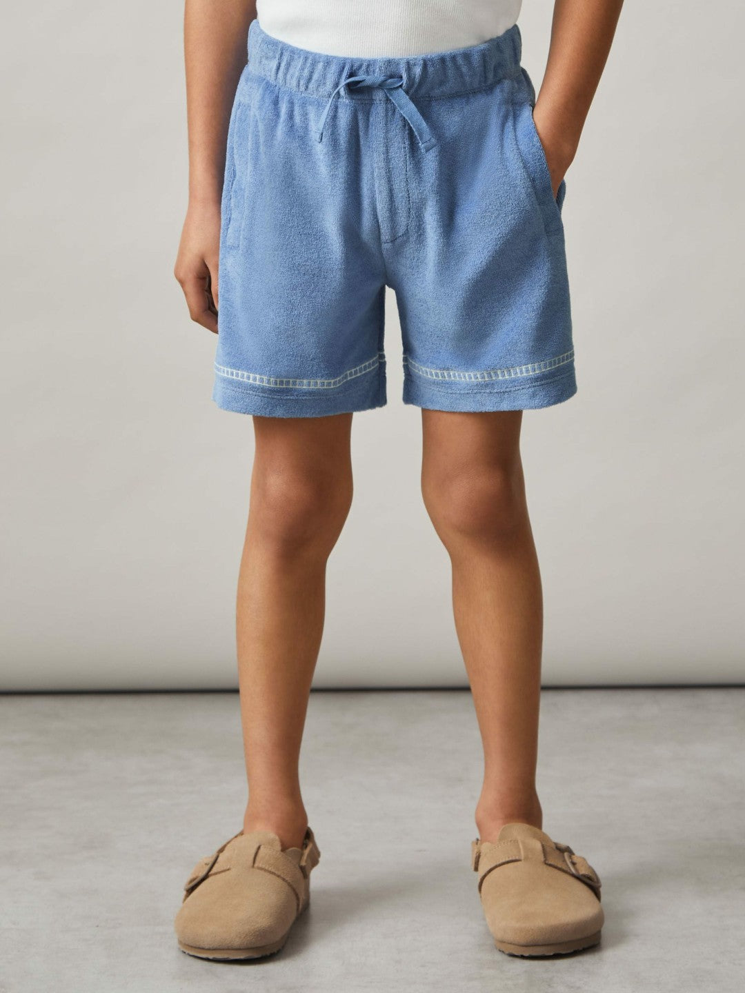 13-14 yrs Towelling Brand-Embroidered Shorts Airforce Blue | Children & Baby