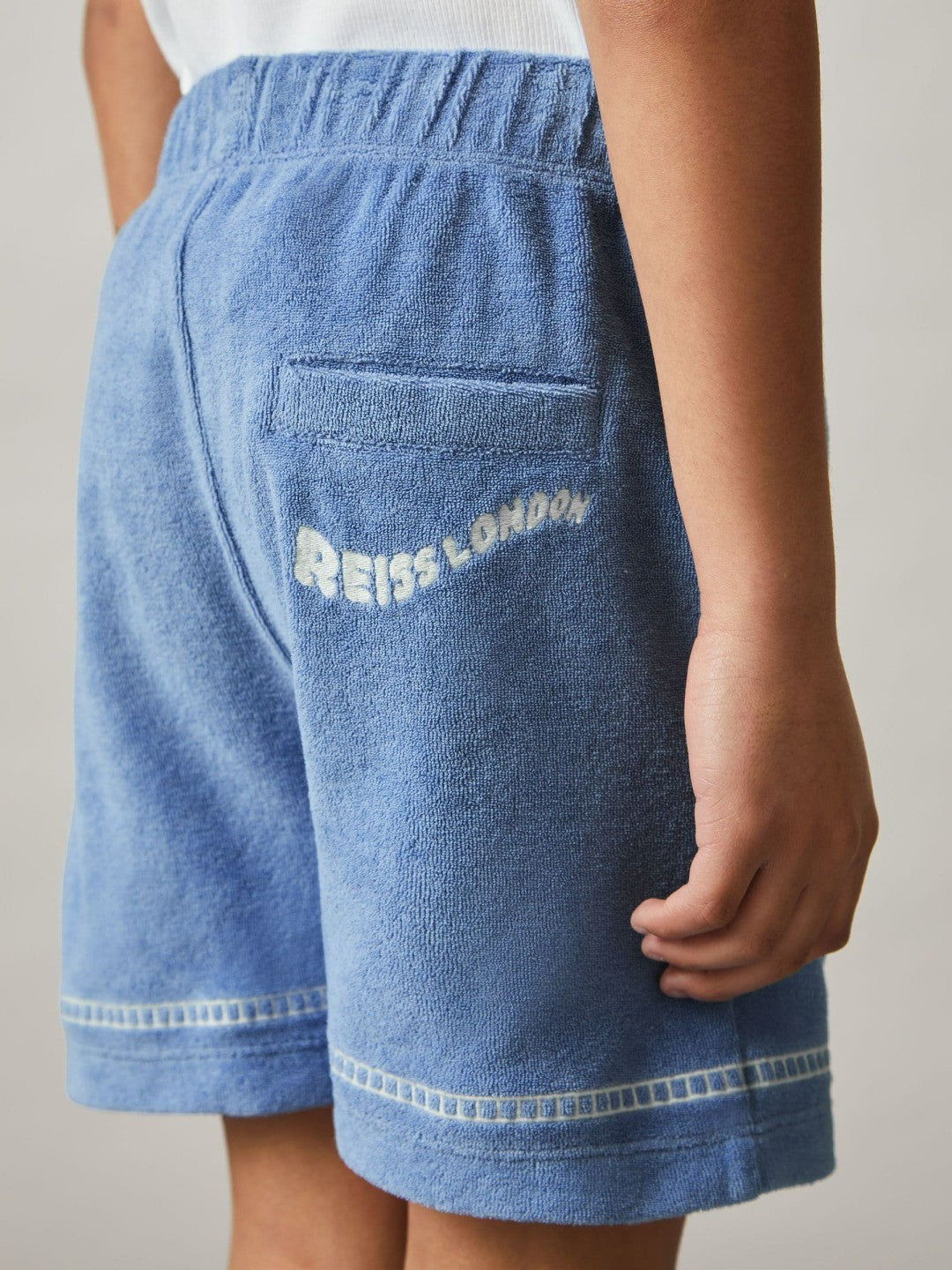13-14 yrs Towelling Brand-Embroidered Shorts Airforce Blue | Children & Baby