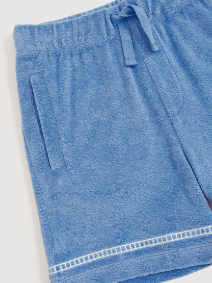 13-14 yrs Towelling Brand-Embroidered Shorts Airforce Blue | Children & Baby