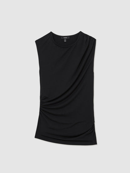 Stretch-Modal Ruched Vest Black | Women