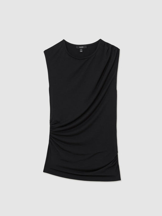 Stretch-Modal Ruched Vest Black | Women