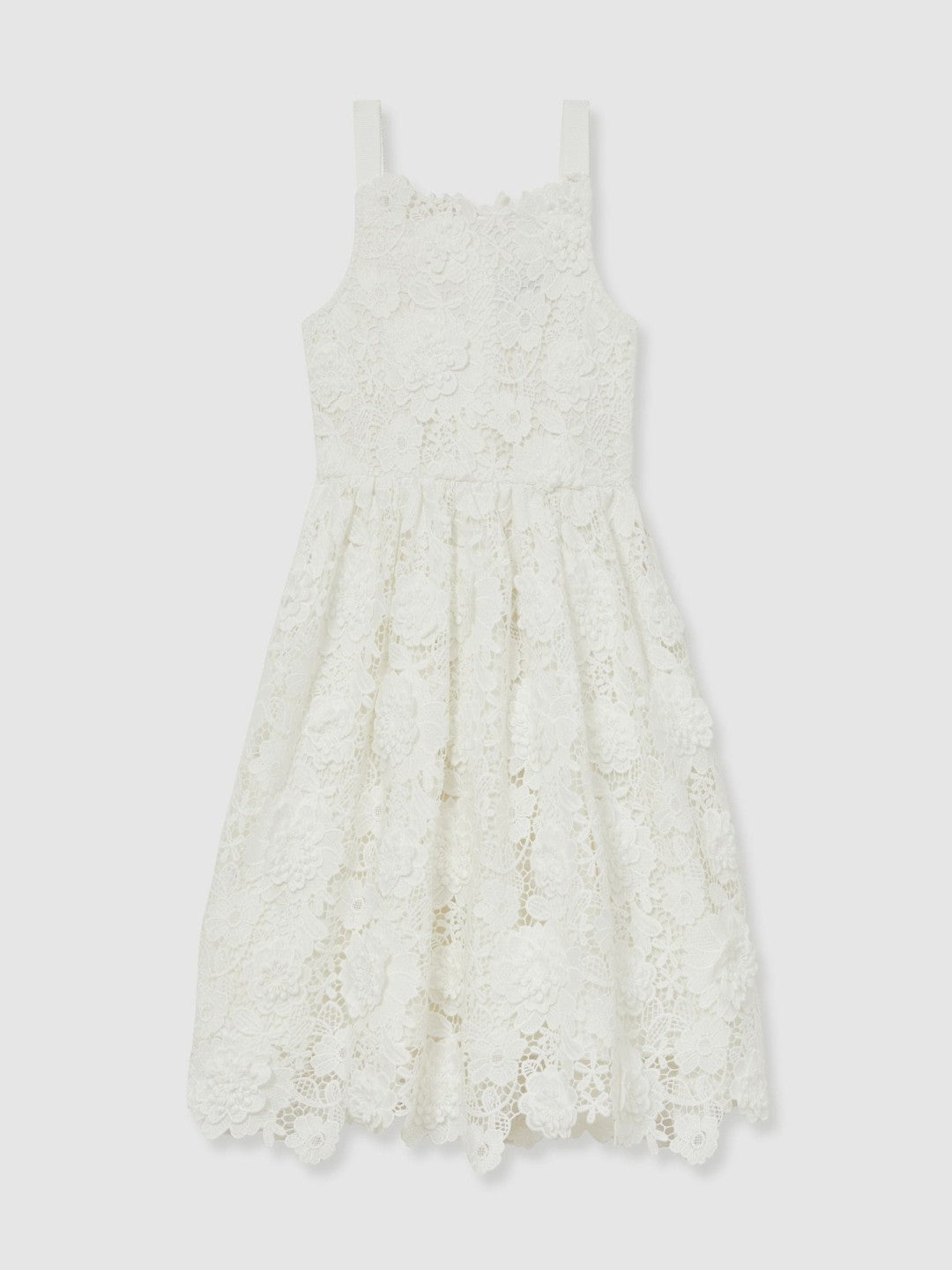 9-13 yrs Guipure-Lace Midi Dress Ivory | Children & Baby
