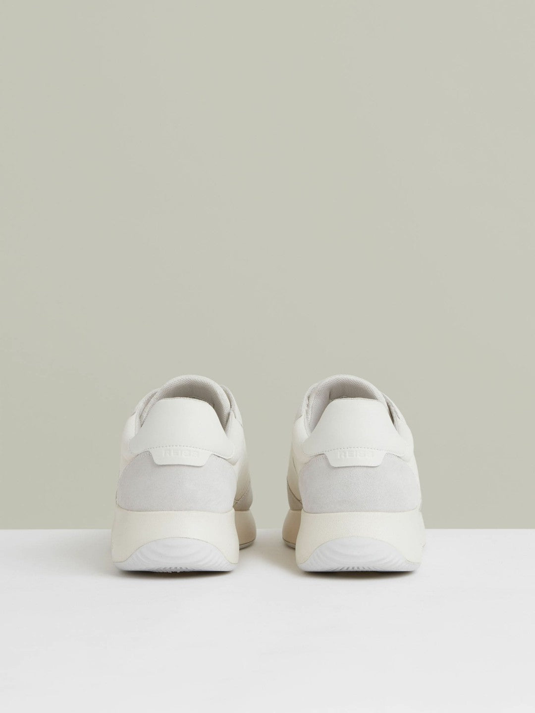 Bonded-Leather Suede Running Trainers White | Men