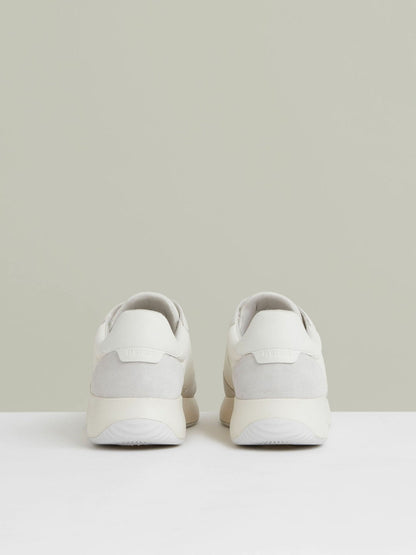 Bonded-Leather Suede Running Trainers White | Men