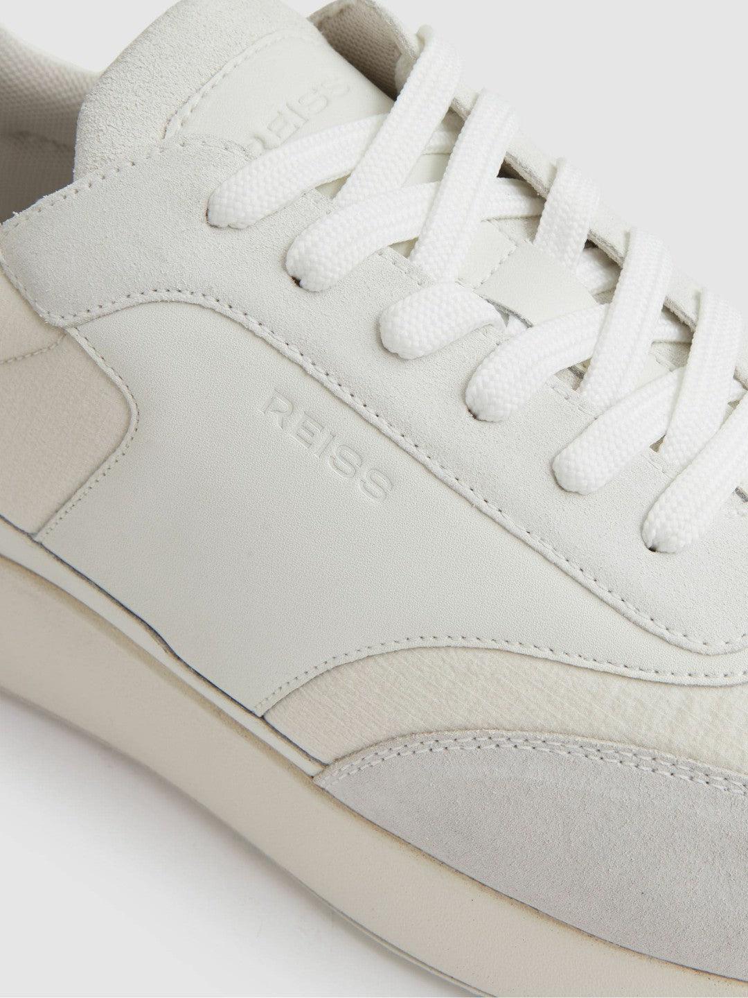 Bonded-Leather Suede Running Trainers White | Men