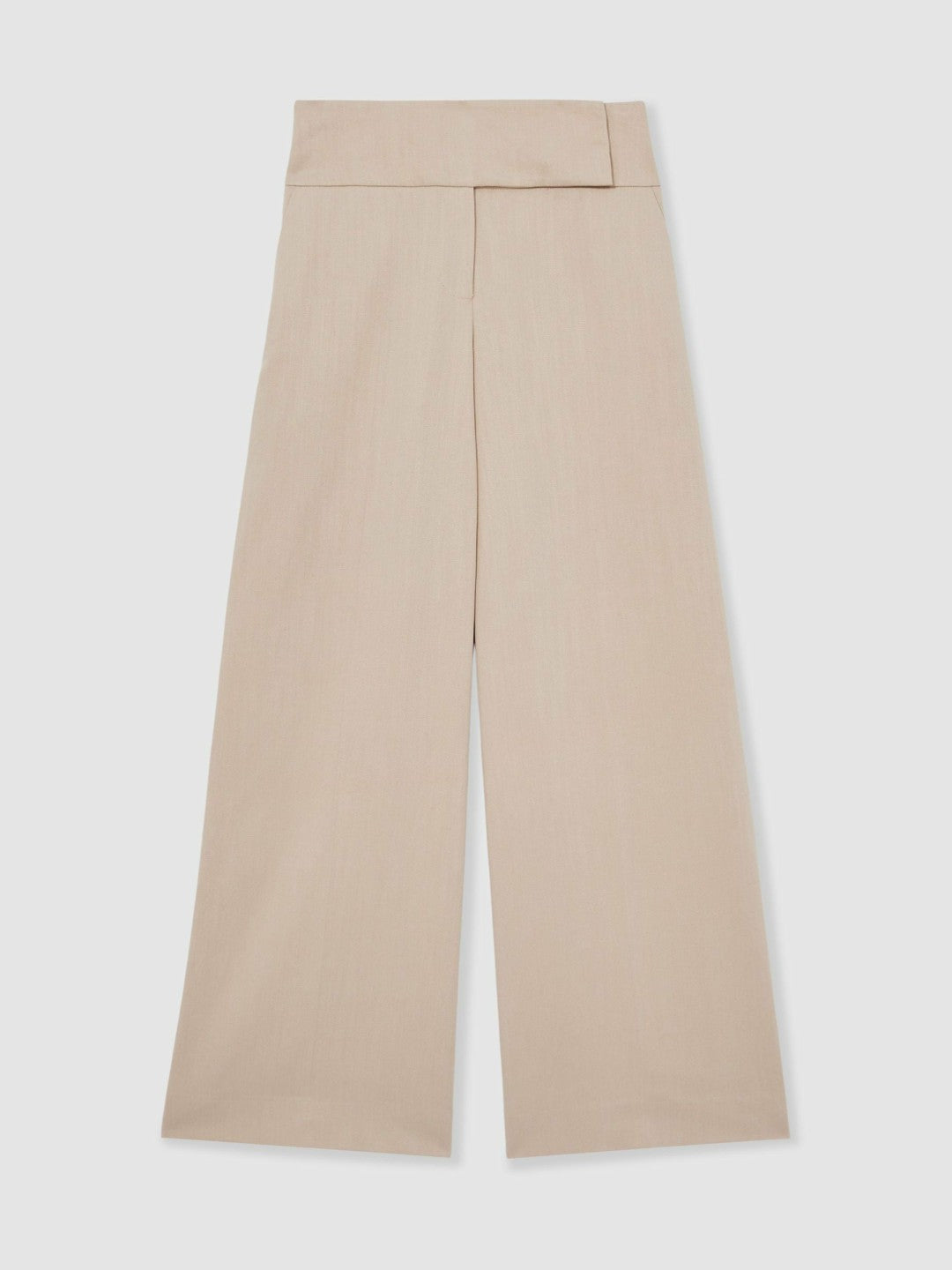 Petite Lyocell-Linen Wide-Leg Trousers Neutral | Women