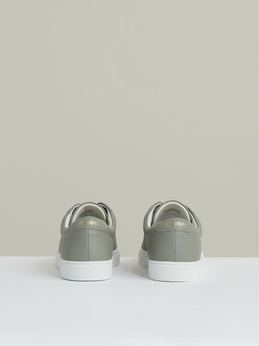 Tumbled-Leather Low-Top Trainers Mint Green | Men