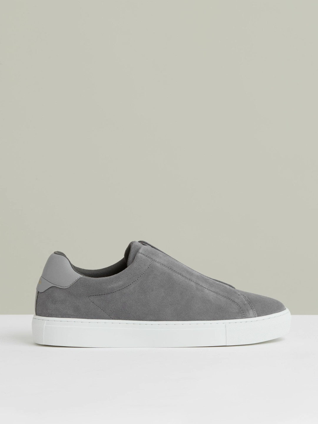 Suede Slip-On Elasticated Trainers Grey | Men