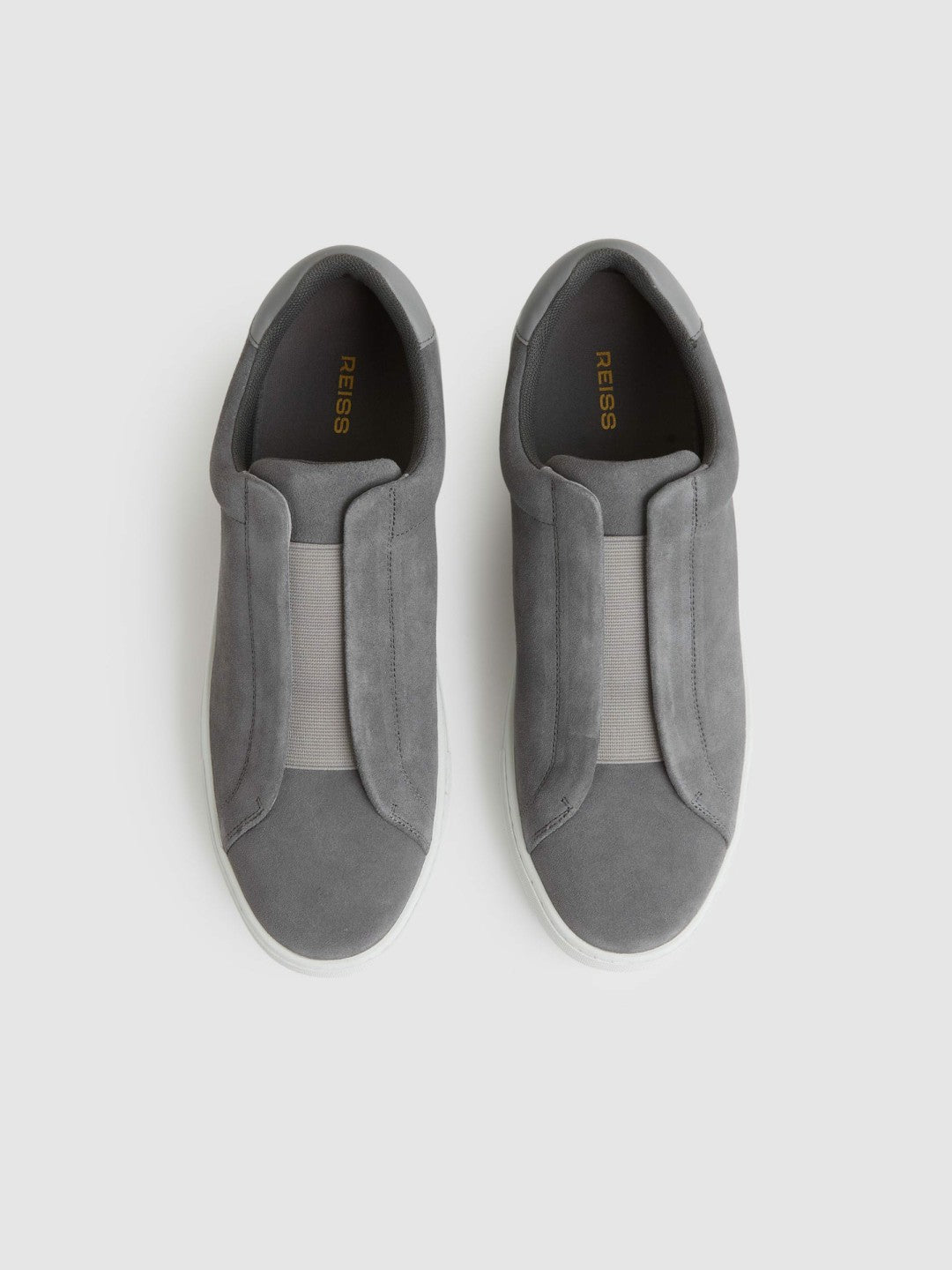 Suede Slip-On Elasticated Trainers Grey | Men