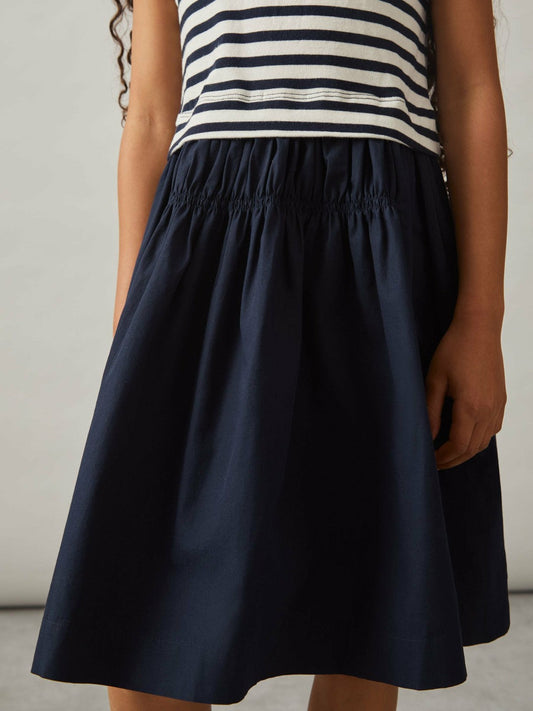 9-13 yrs Cotton Layered Sleeveless Midi Dress Navy | Children & Baby