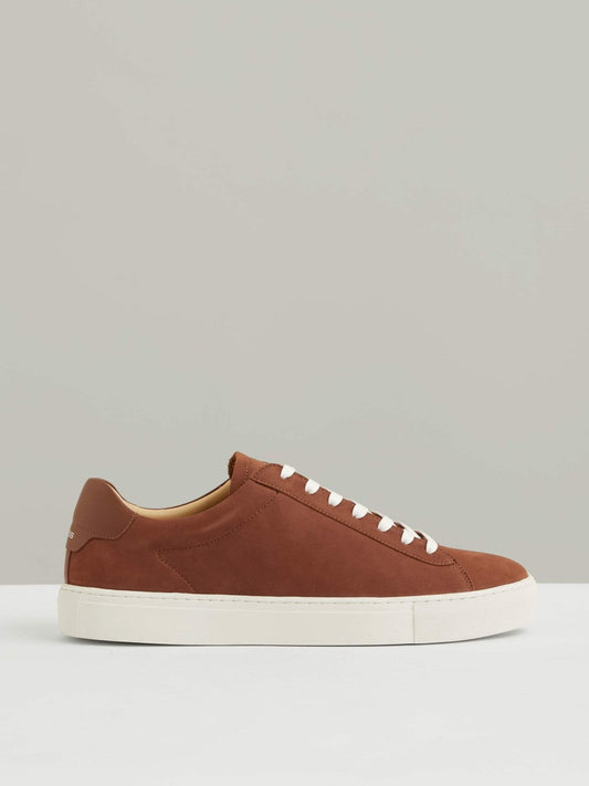 Nubuck Leather Low-Top Trainers Brickwood Red | Men