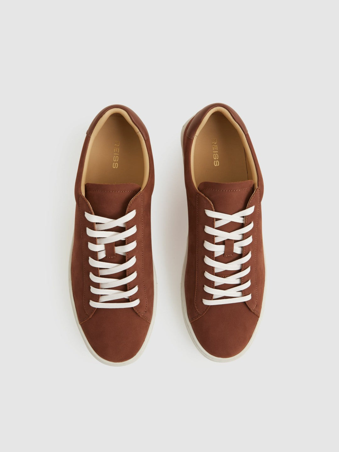 Nubuck Leather Low-Top Trainers Brickwood Red | Men