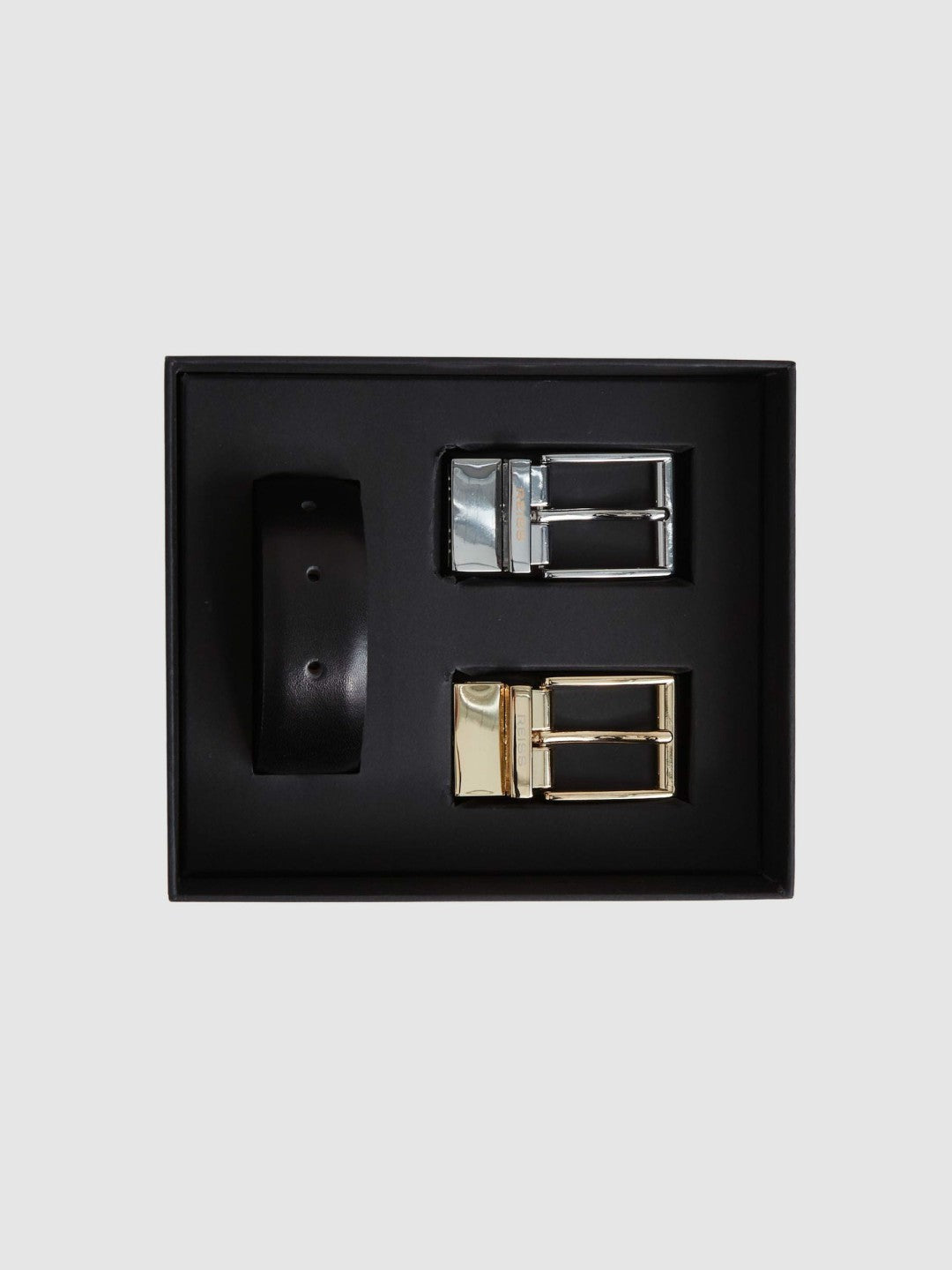 Reversible Leather Belt with Interchangeable Buckle Black/Brown | Men