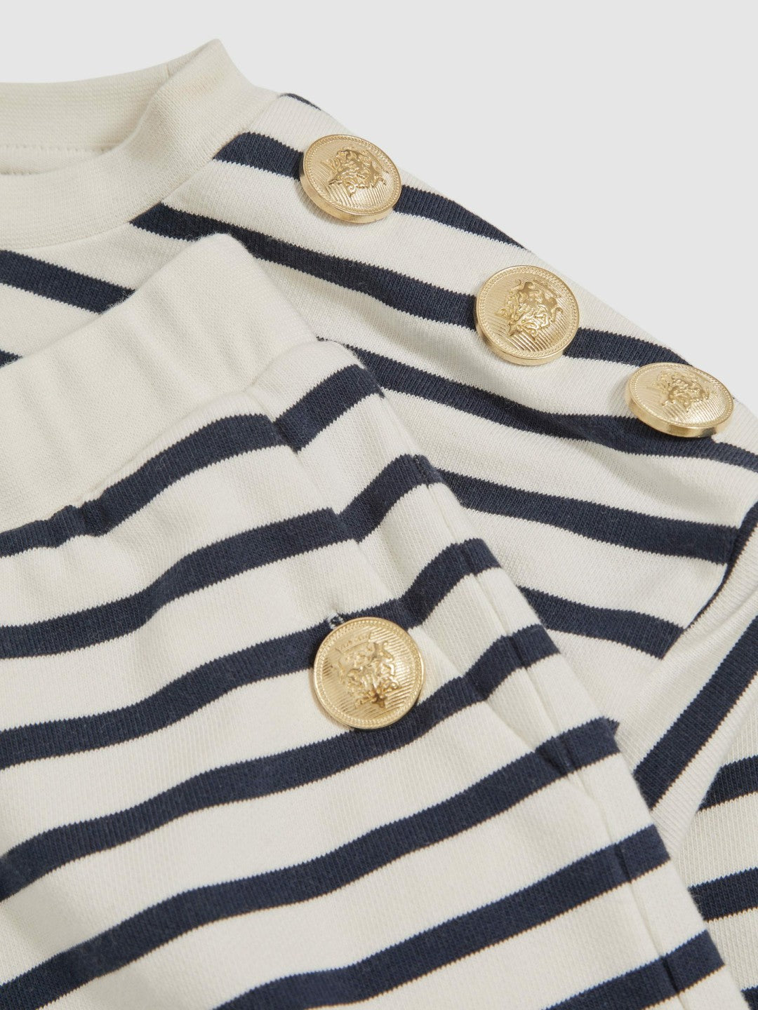 13-14 yrs Stripe Sweatshirt and Shorts Set Cotton-Blend Navy/Ivory | Children & Baby
