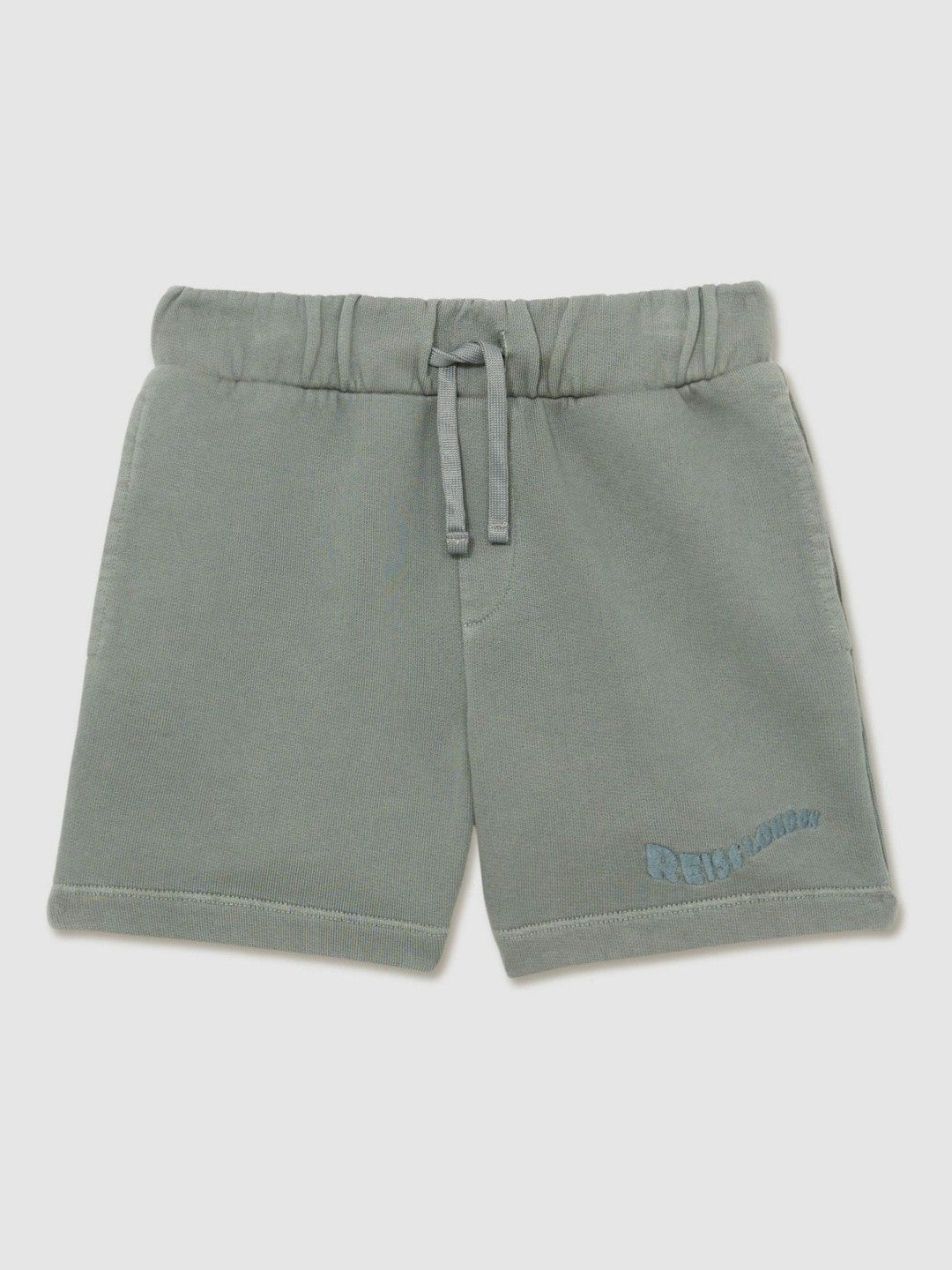 9-13 yrs Cotton Brand-Embroidered Shorts Washed Sage | Children & Baby