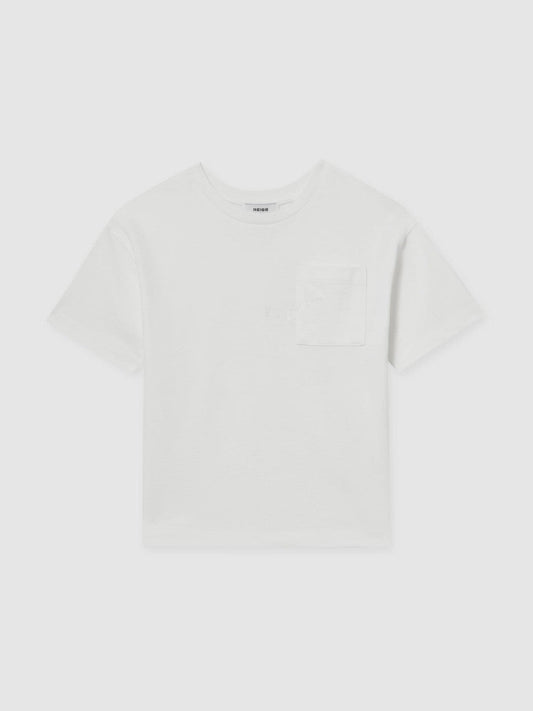 13-14 yrs Cotton Palm-Embroidery Oversize T-Shirt Off White | Children & Baby