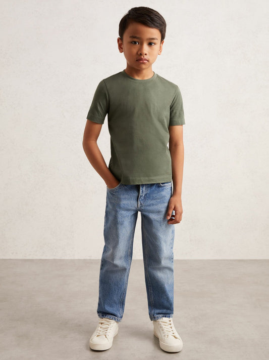 3-9 yrs Crew Neck T-Shirt Dark Sage | Children & Baby