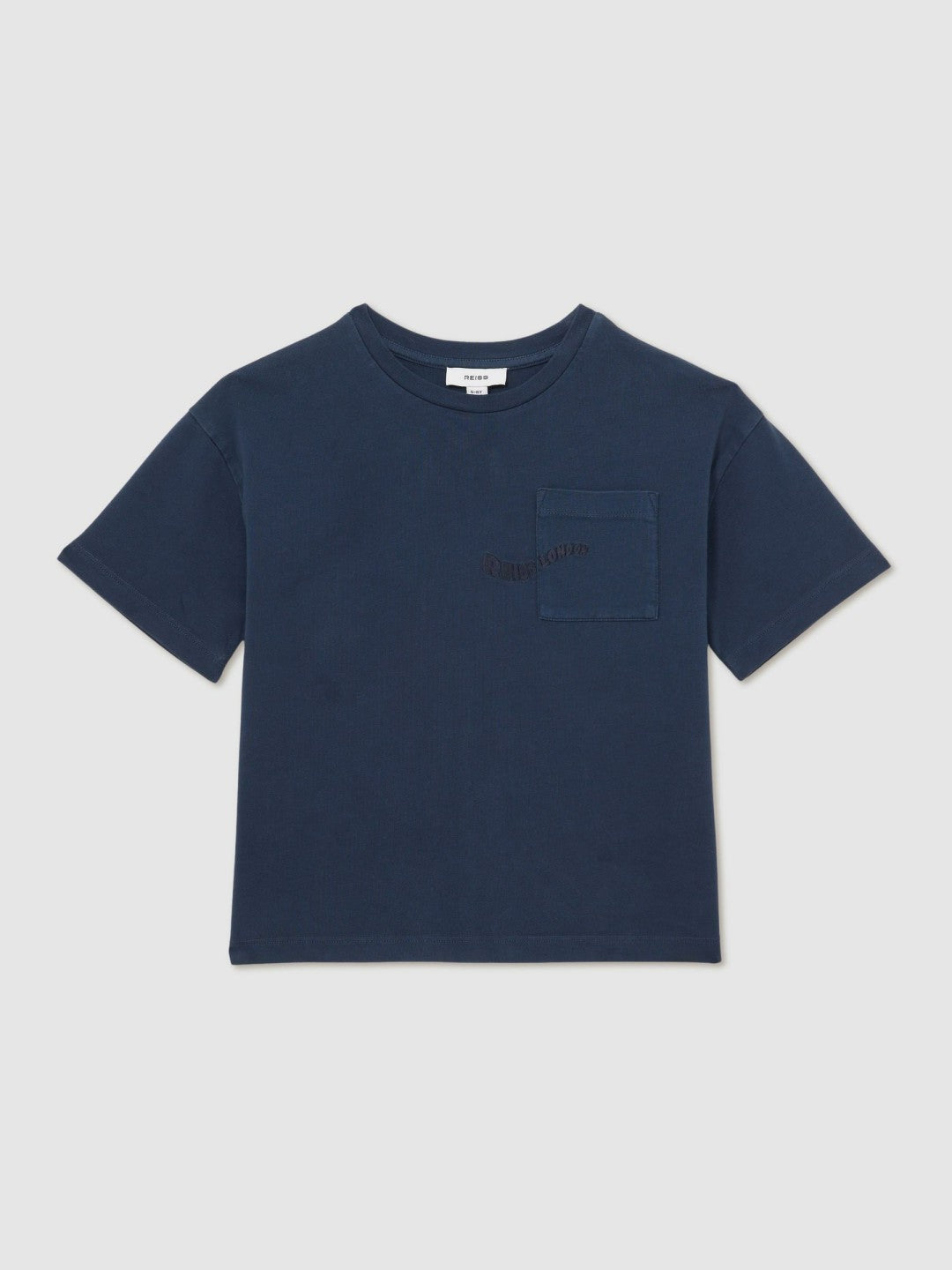 13-14 yrs Cotton Palm-Embroidery Oversize T-Shirt Washed Navy | Children & Baby