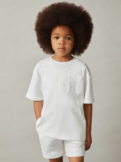 9-13 yrs Cotton Palm-Embroidery Oversize T-Shirt Off White | Children & Baby