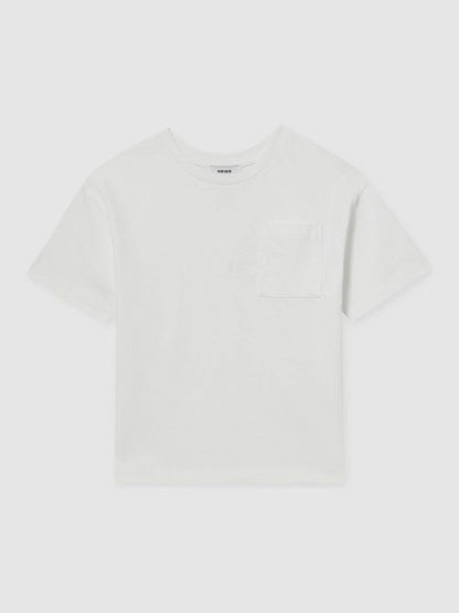 9-13 yrs Cotton Palm-Embroidery Oversize T-Shirt Off White | Children & Baby