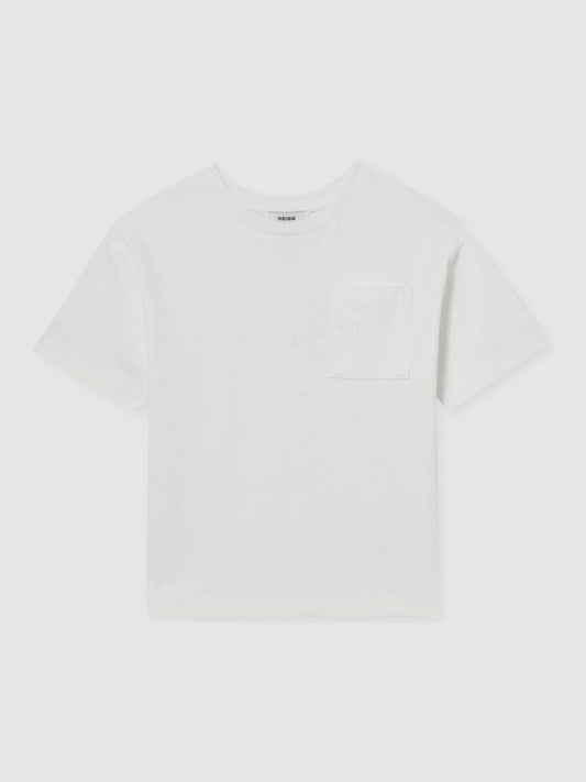 9-13 yrs Cotton Palm-Embroidery Oversize T-Shirt Off White | Children & Baby