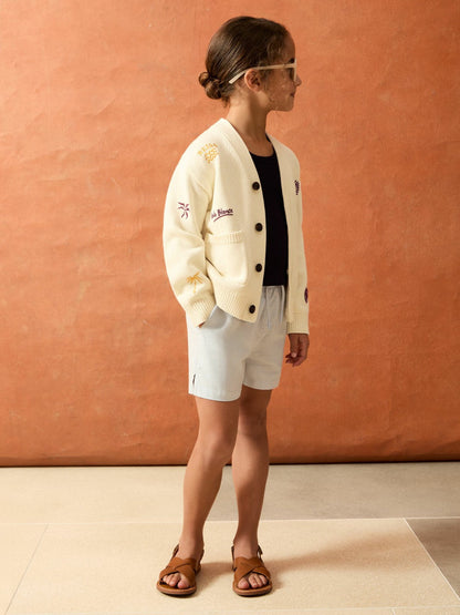 4-9 yrs SmileyWorld Embroidery Cardigan Unisex Fit Off White | Children & Baby