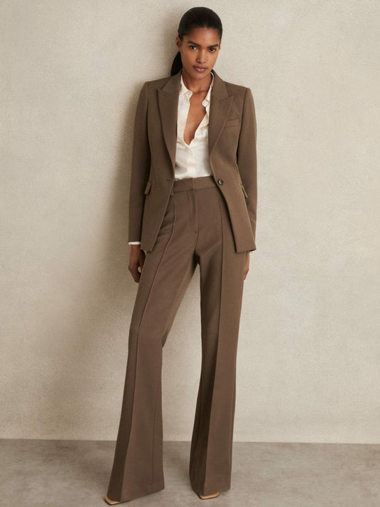 Petite Flared Suit Trousers Mink Neutral | Women