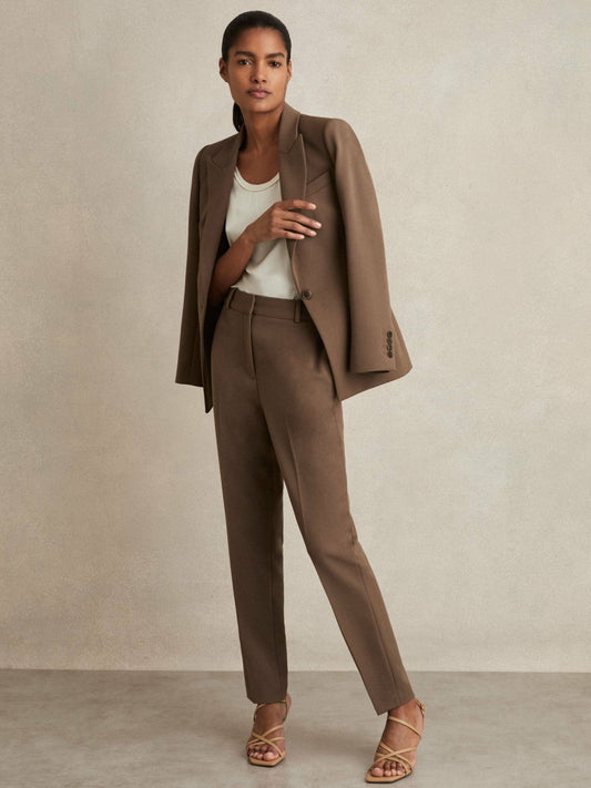Tailored Single Breasted Suit Blazer Mink Neutral | Women