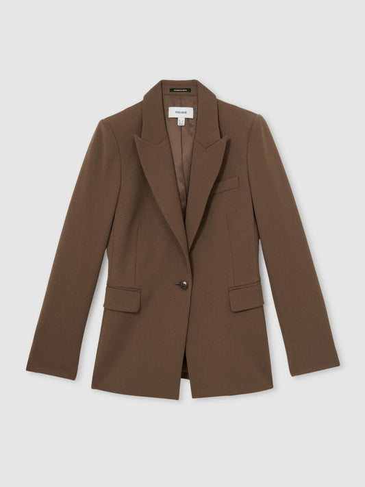 Tailored Single Breasted Suit Blazer Mink Neutral | Women