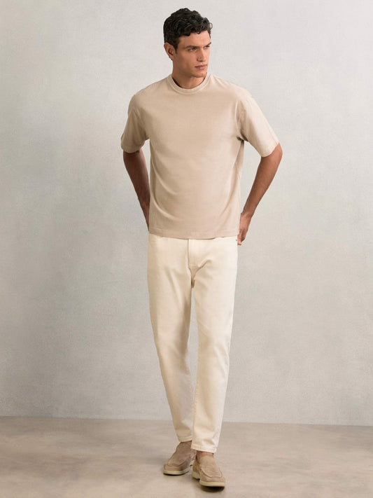 Cotton Garment-Dyed Oversize T-Shirt Oatmeal | Men