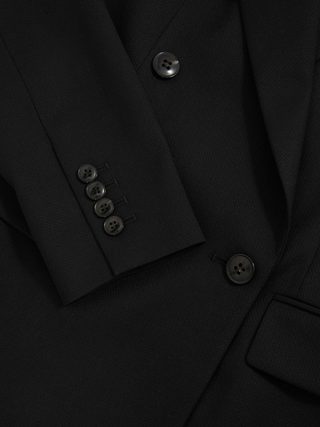 Wool Blend Double Breasted Suit Blazer Black | Women