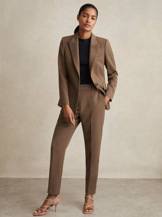 Petite Slim Fit Suit Trousers Mink Neutral | Women