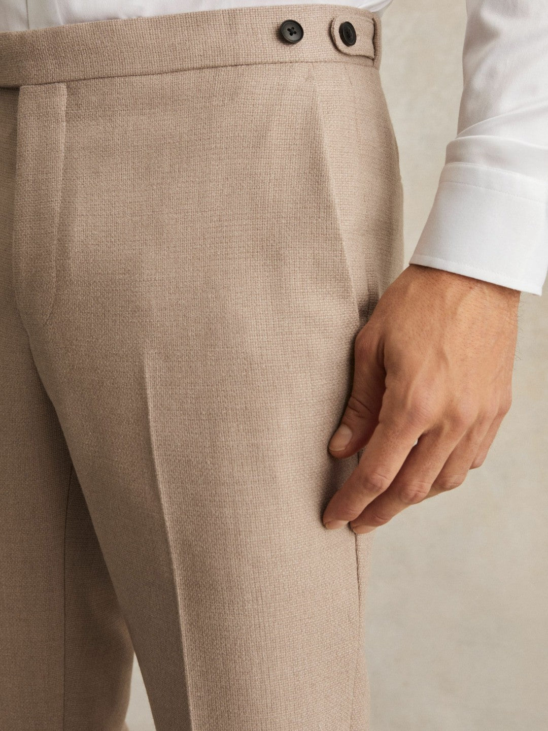 Wool-Blend Slim-Fit Suit Trousers Oatmeal Brown | Men