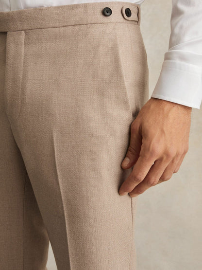 Wool-Blend Slim-Fit Suit Trousers Oatmeal Brown | Men