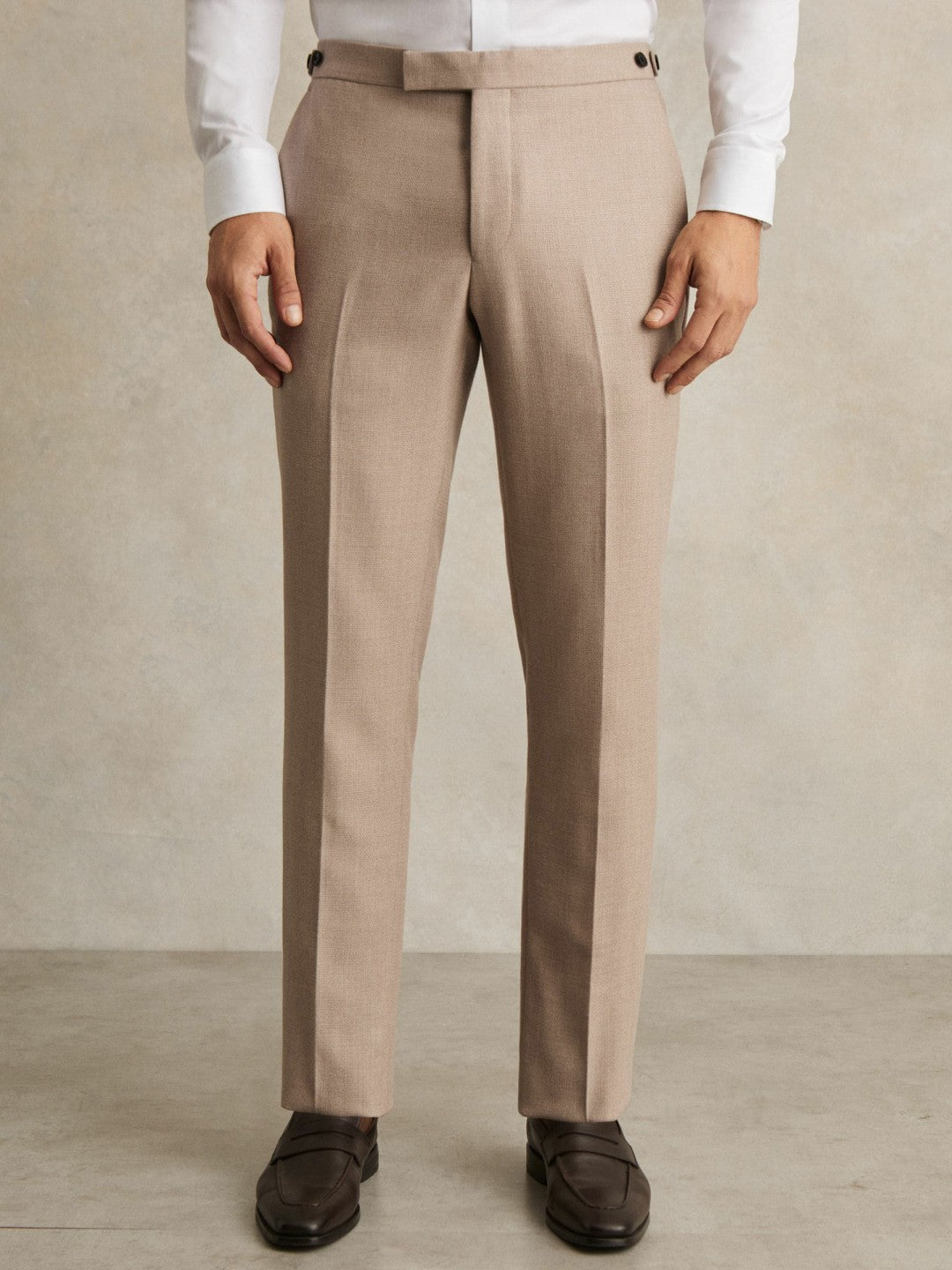 Wool-Blend Slim-Fit Suit Trousers Oatmeal Brown | Men