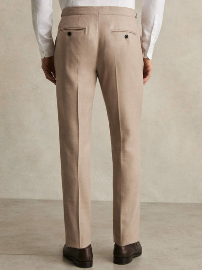Wool-Blend Slim-Fit Suit Trousers Oatmeal Brown | Men