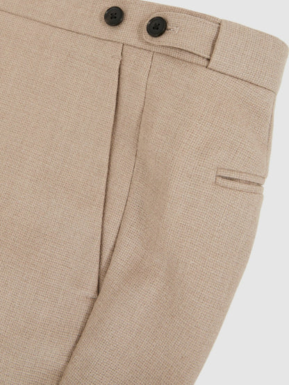 Wool-Blend Slim-Fit Suit Trousers Oatmeal Brown | Men