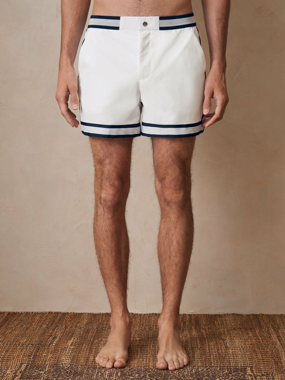 | Ché Stripe-Trim Swim Shorts White | Men